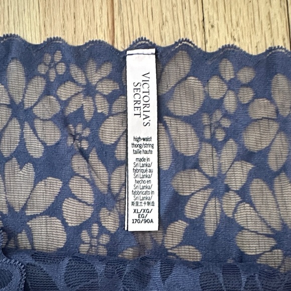 NWOT - Victorias Secret - Navy Blue Lace High-Waist Thong - XL - Picture 3 of 4
